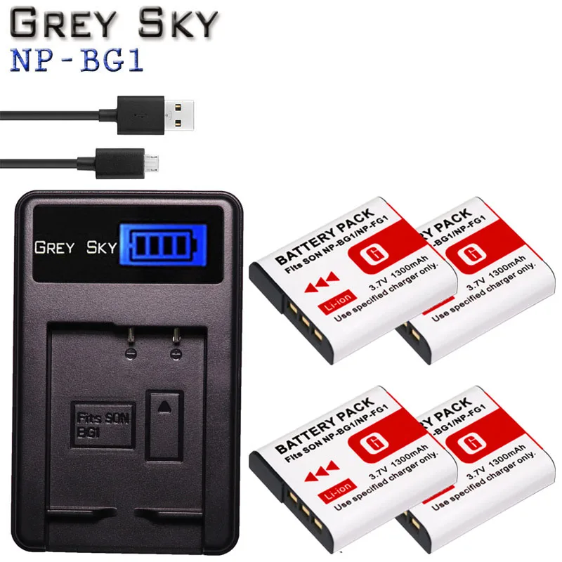 3 7 V 1300 мА/ч NP BG1 NPBG1 Батарея + ЖК дисплей USB Зарядное устройство перезарядки Камера