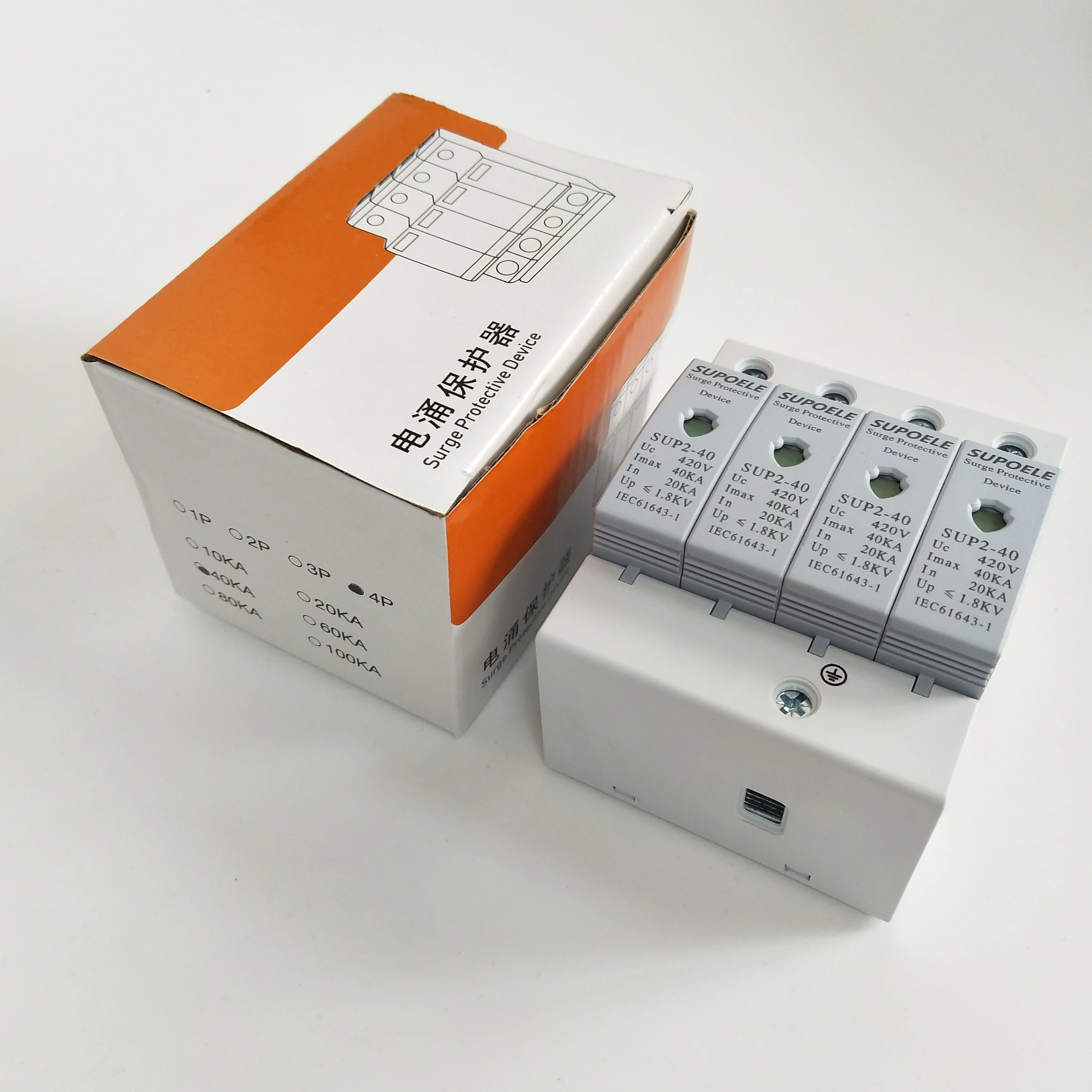 420V 4 P 20 40KA AC стабилизатор напряжения защитное устройство полюса SPD|Автоматические