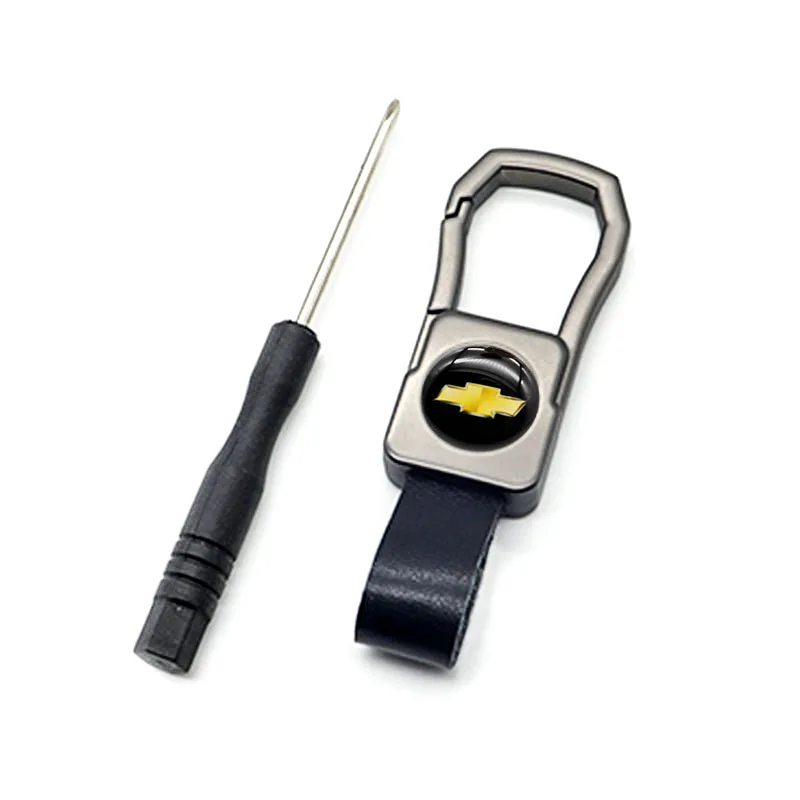

Wear leather car keychain, fashionable new product keychain, zinc alloy metal keychain, suitable for Chevrolet- cars