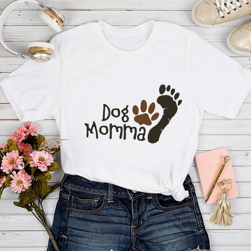 

Dog Paw Mom T-shirts Women Clothing Fashion 90s Trend Spring Summer Tshirt Top Lady Graphic Female Print Clothes Tee T-Shirt