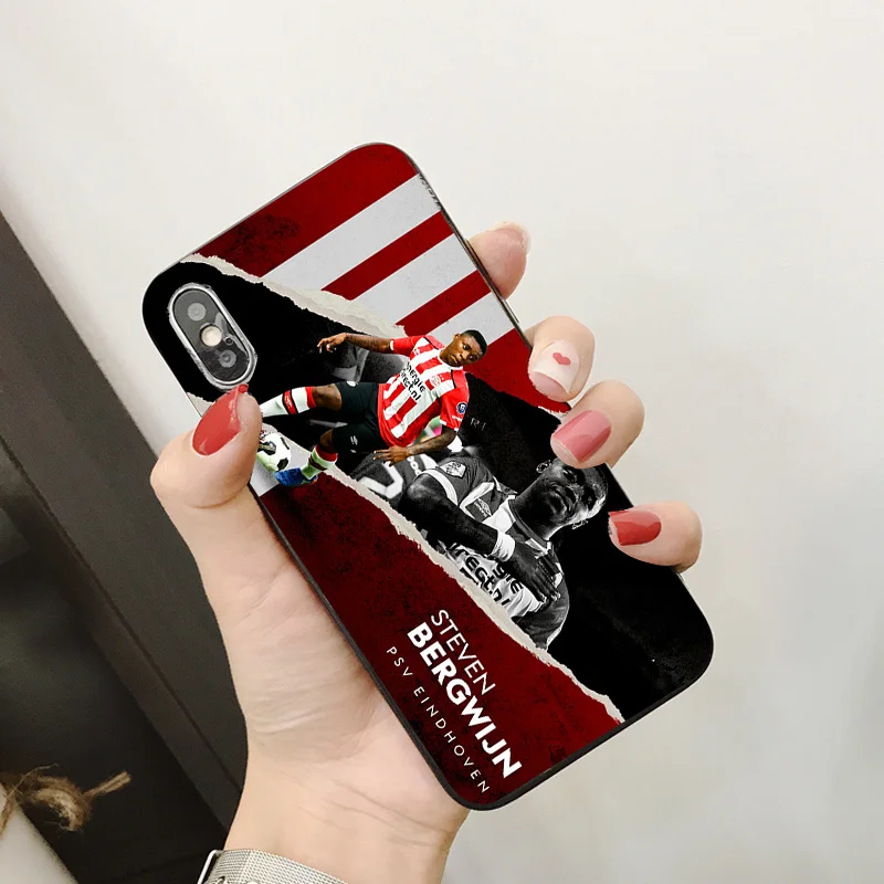 PSV FC Eindhoven чехол для iPhone XR 11 Pro XS Max X 5 5S силиконовый DIY Bergwijn iphone 7 8 6 S Plus