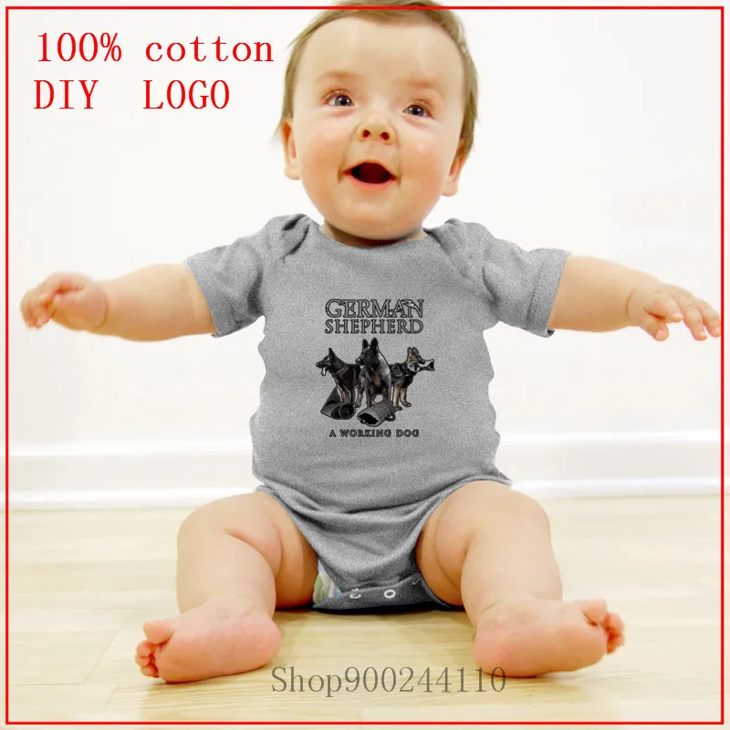 Комбинезоны с принтом немецкой овчарки Детская летняя Милая одежда нового