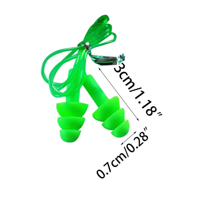 

5 Pairs Soft Silicone Cord Swimming Ear Plugs Comfortable Waterproof Noise Cancelling Reusable Hearing Protection Earbuds