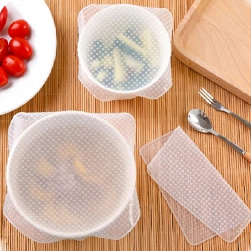 

8 Pcs Silicone Bowl Cover Reusable For Food Stretch Lids Seal Fresh Keeping Food Saver Wraps Bpa Free Kitchen Tools