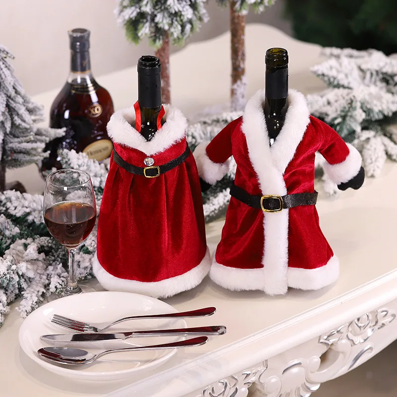 

Plush Red Christmas Wine Bottle Cover Cute Merry Christmas Decorations Christmas Table Decor Wine Bottle Wrap 2021 Home Decor