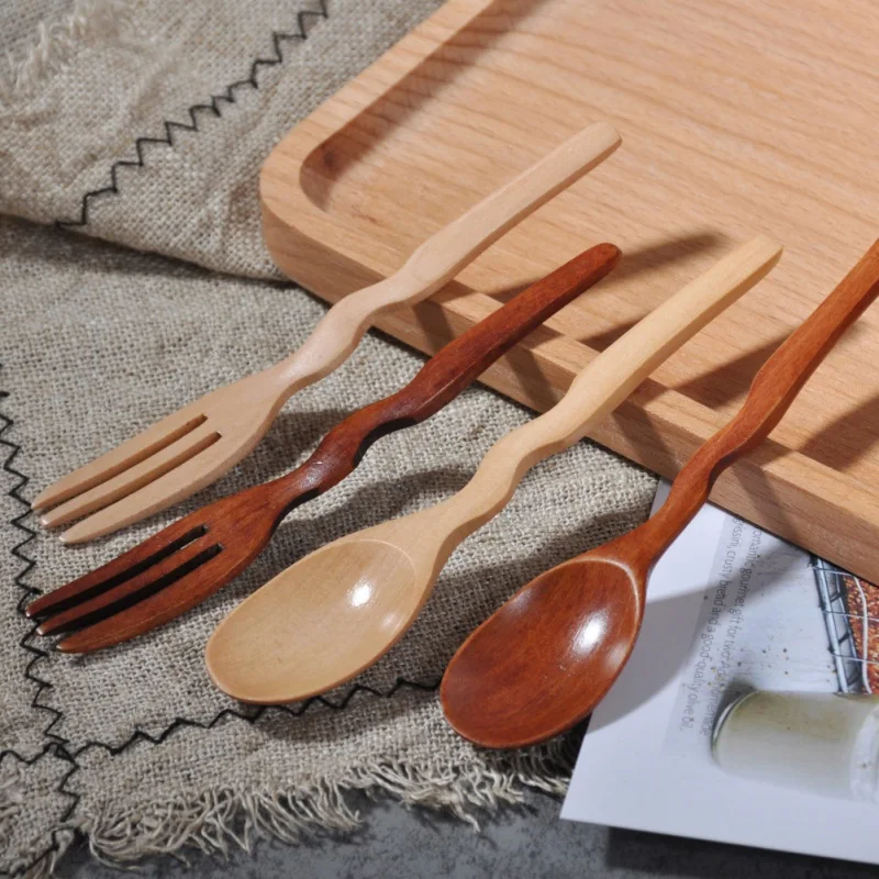 Новинка Лидер продаж деревянные палочки для еды ручной работы Ложка Вилка