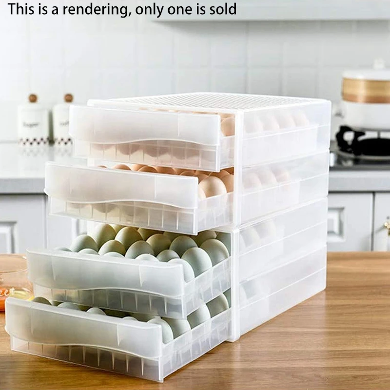 

Grid Large Capacity Egg Holder for Refrigerator, Household Egg Fresh Storage Box for Fridge, Multi-Layer Chicken Egg Box