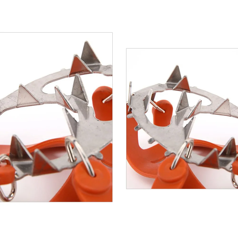 

1 Pair 18 Teeth Ice Cleat Spikes Ice Snow Grips Boots Shoes Protective Crampons for Outdoor Climbing (Orange Size)