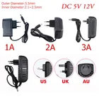 Адаптер питания, 2,1-2,5 мм * 5,5 мм, преобразует лампу в 5 в постоянного тока, 12 В, зарядное устройство для ЕС, США, Великобритании, Австралии, 1 А, 2 А, 3 А, 4 а, для светодиодной ленты, камеры видеонаблюдения