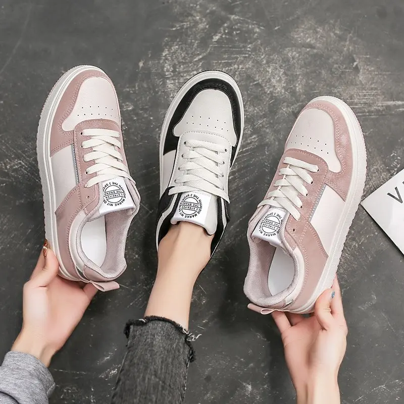

Autumn 2021 New Women's Comfortable Flat White Shoes Fashion Student PU Casual Shoes Women's Low-Top Women Shoes Sneakers Women