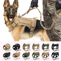 tactical dog harness no pull adjustable military pet training harness molle vest with handle for medium large dogs outdoor hike