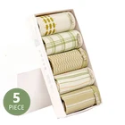 5 шт., модные женские трусики с принтом, чистый хлопок, дышащее нижнее белье, Бесшовные милые трусы с бантом для молодых девушек, сексуальное дамское белье