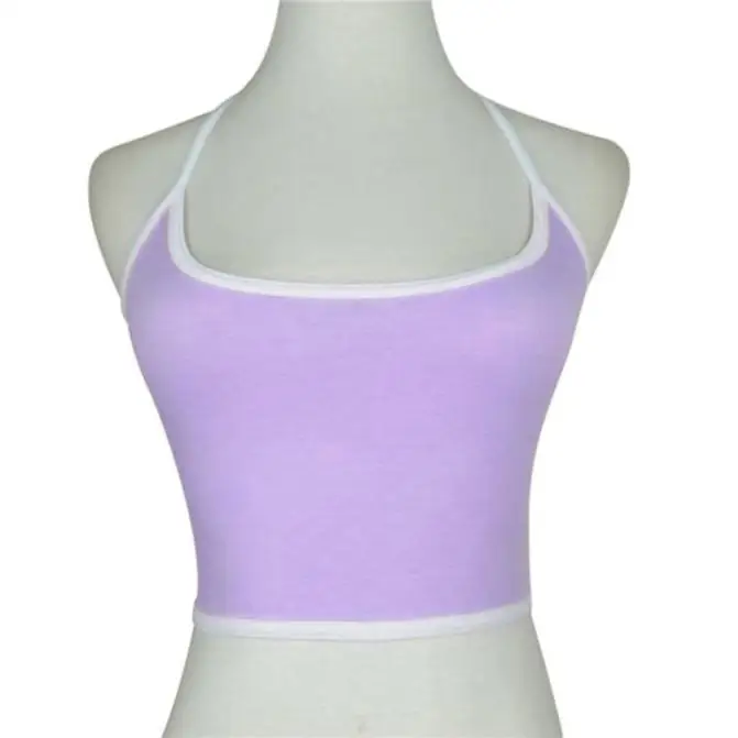 

Solid Color Stitching Strapless Sexy Crop Summer Tops For Women Fitness Activewear Chain Straps Cami Top Nine Points Camisole #W