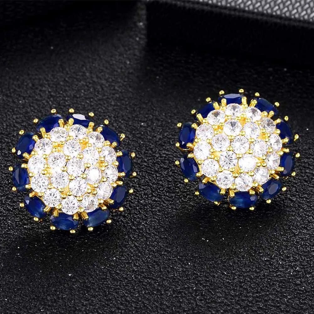 

Popular Fashionable New Style Stud Earrings Copper Jewelry Mirco Paved Cubic Zirconia For Women And Girls Birthday Present