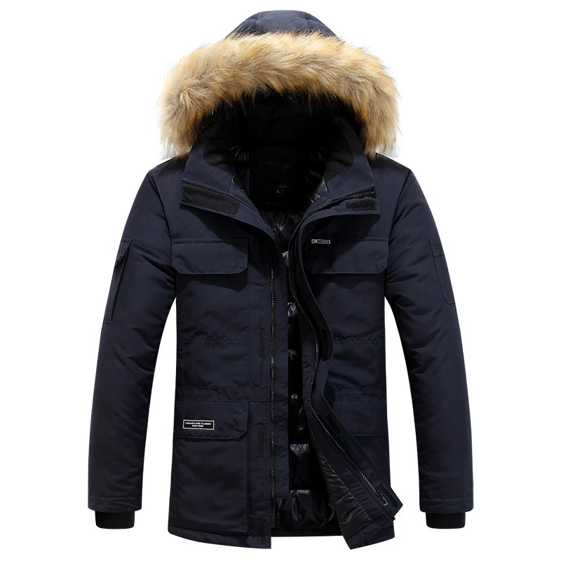 Mens Winter Coats Fashion Hooded Parkas Warm Winter Jackets Men Thick Casual Cotton Turn Down Collar Mens Winter Jackets Coats