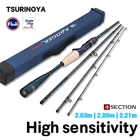 Портативная рыболовная удочка TSURINOYA RANGER, 2,03 м, 2,09 м, 2,21 м, 4 секции, L ML, мощный вес приманки 5-15 г, светильник кие спиннинговые кастинговые удилища