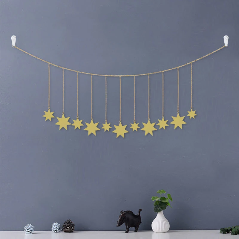 

Metal Star Wall Decoration Pendant Bedroom Bedside TV Background Wall Decoration Pendant