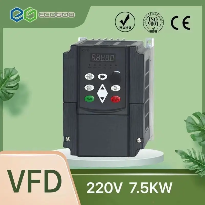 

Hot! 7.5kw 220v vfd frequency inverter Variable Frequency Drive 1P to 3P Phase Speed Controller Inverter Motor VFD
