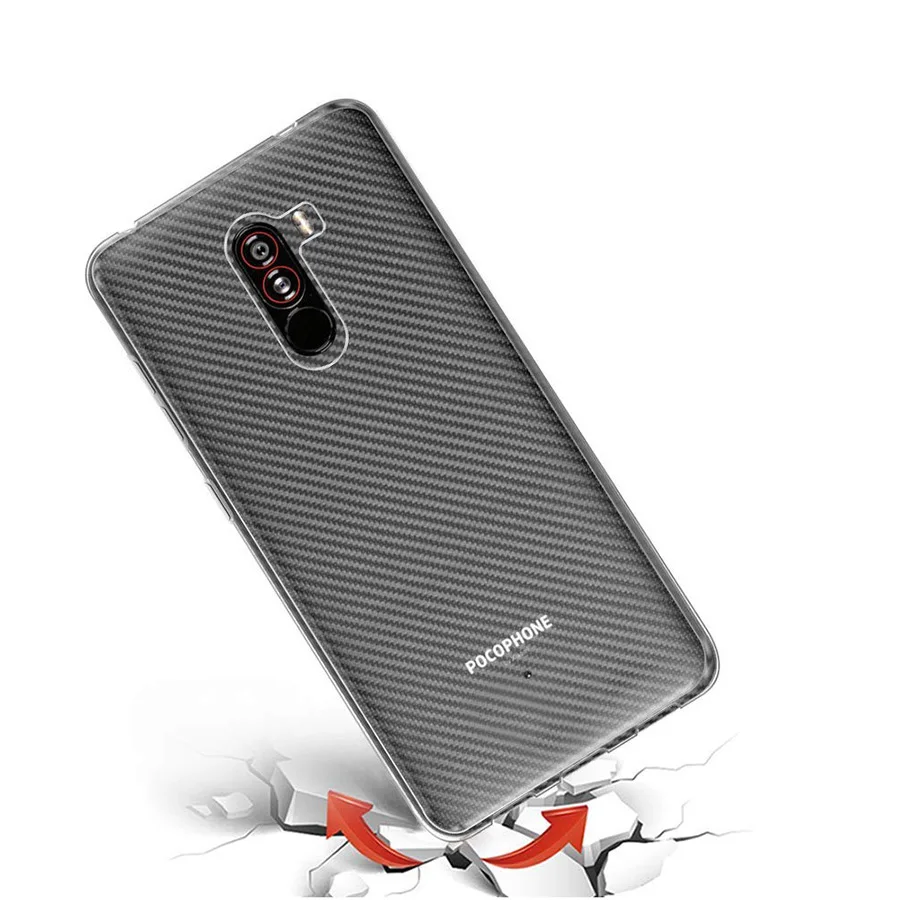 Мягкий чехол из ТПУ Для Xiaomi Pocophone F1 прозрачный силиконовый для Poco | Мобильные