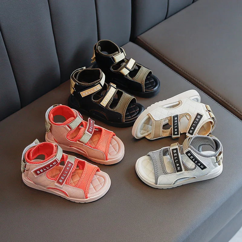 

Kids Sandals Boy Children's Beach Shoes Girls Lightweight Leather Sandals Footwear for Kids Open Toe Size 26-36