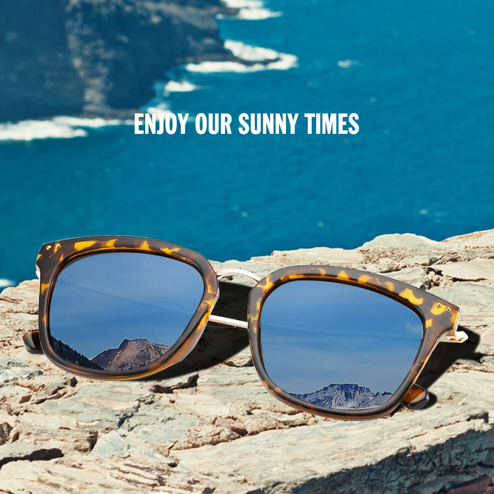 Cyxus Classic UV 400 Polarized Sunglass Mirrored Oversize Sun Glasses Shades with UVA UVB Protection for Women Eyewear 1913 | Аксессуары