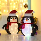Рождественский фонарь в виде пингвина с гирляндой, 40 светодиодов, сказочный фонарь в виде пингвина, рождественские украшения для нового года, бара, декор для вечерние