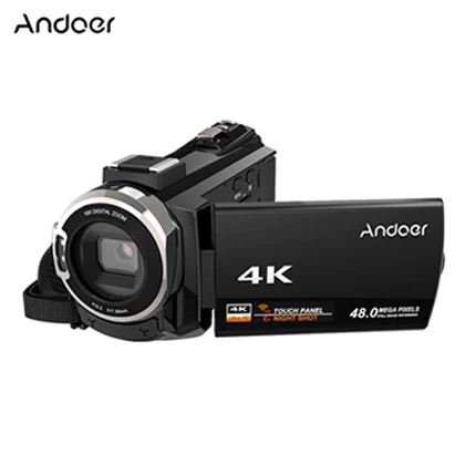 Black A Andoer WiFi цифровая видеокамера 4K 1080P 48MP камера видеокамера рекордер с 0.39X макрообъектив микрофон сенсорный экран Ночной прицел - Цвет: Black A