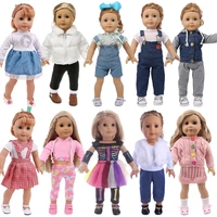 2pcsset doll clothes topsjeans coat sweater dress fit 18 inch american of girls doll43cm baby reborn doll our generation toy