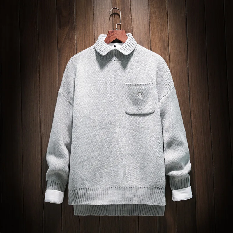 

New Sweater Men's Christmas Style Autumn Winter Turtleneck 5XL Pullover Sweaters Pure Color Jumper For Men 9082