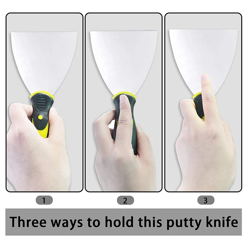 

6Pcs Putty Knife Set Stainless Steel Spatula Spackle Knife Rustproof Putty Knife Spatula for Scraping Walls