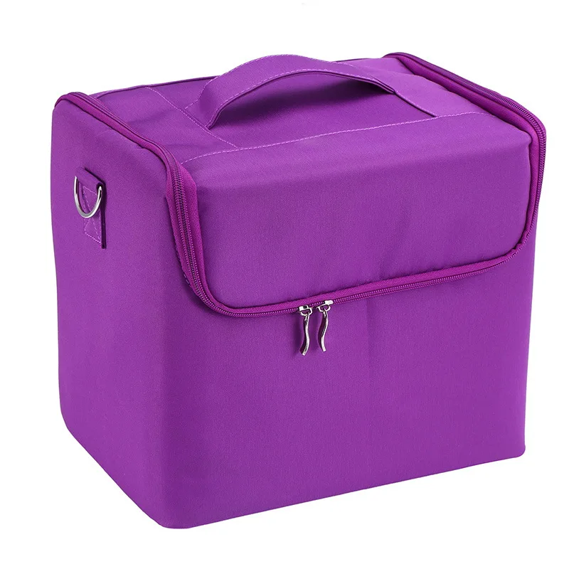 

Large Capacity Cosmetic Organizer Storage Bag Make Up Tools Four Layer Purse Organizer Makeup Pouch Suitcase for Nails 2020