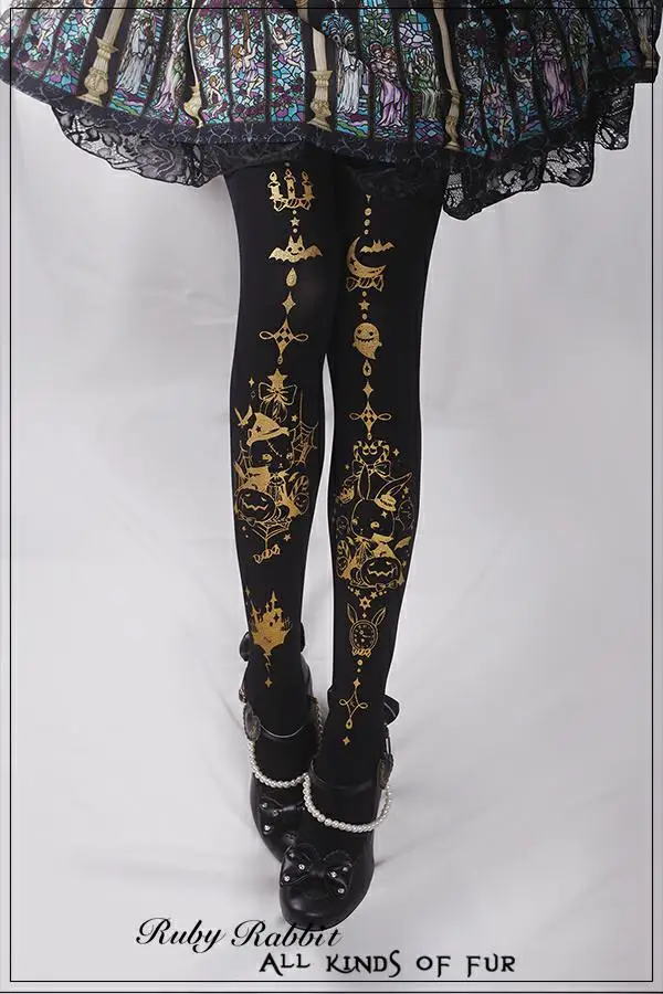 Классические колготки принцессы в стиле &quotЛолита&quot оригинальные с рисунком