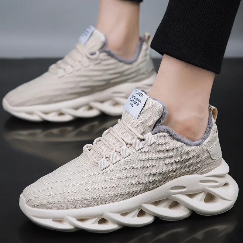 Кроссовки мужские дышащие сетчатые повседневная легкая обувь летающие плетения