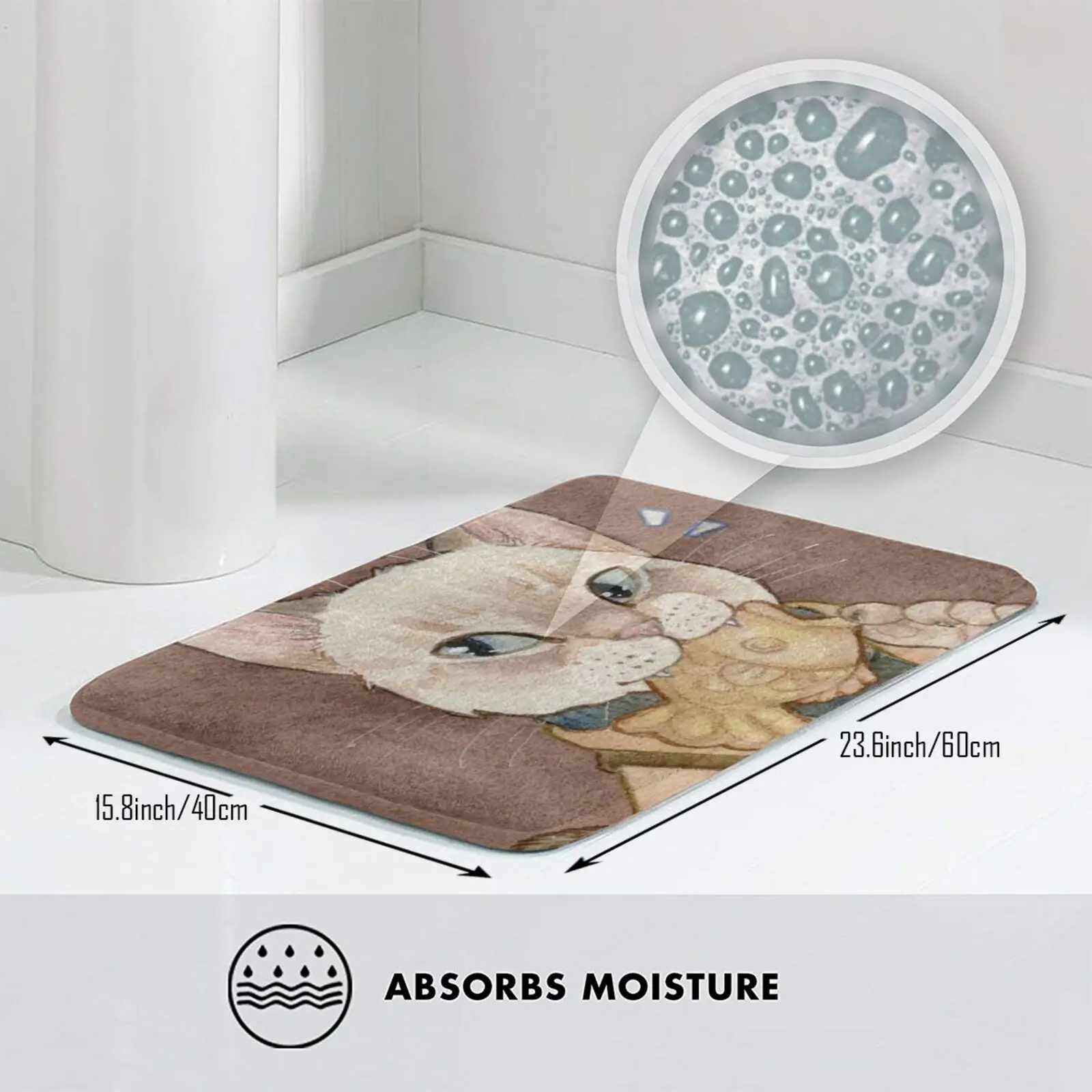 Taiyaki ковер в форме кошки коврик мягкий нескользящий десерт кошка акварель