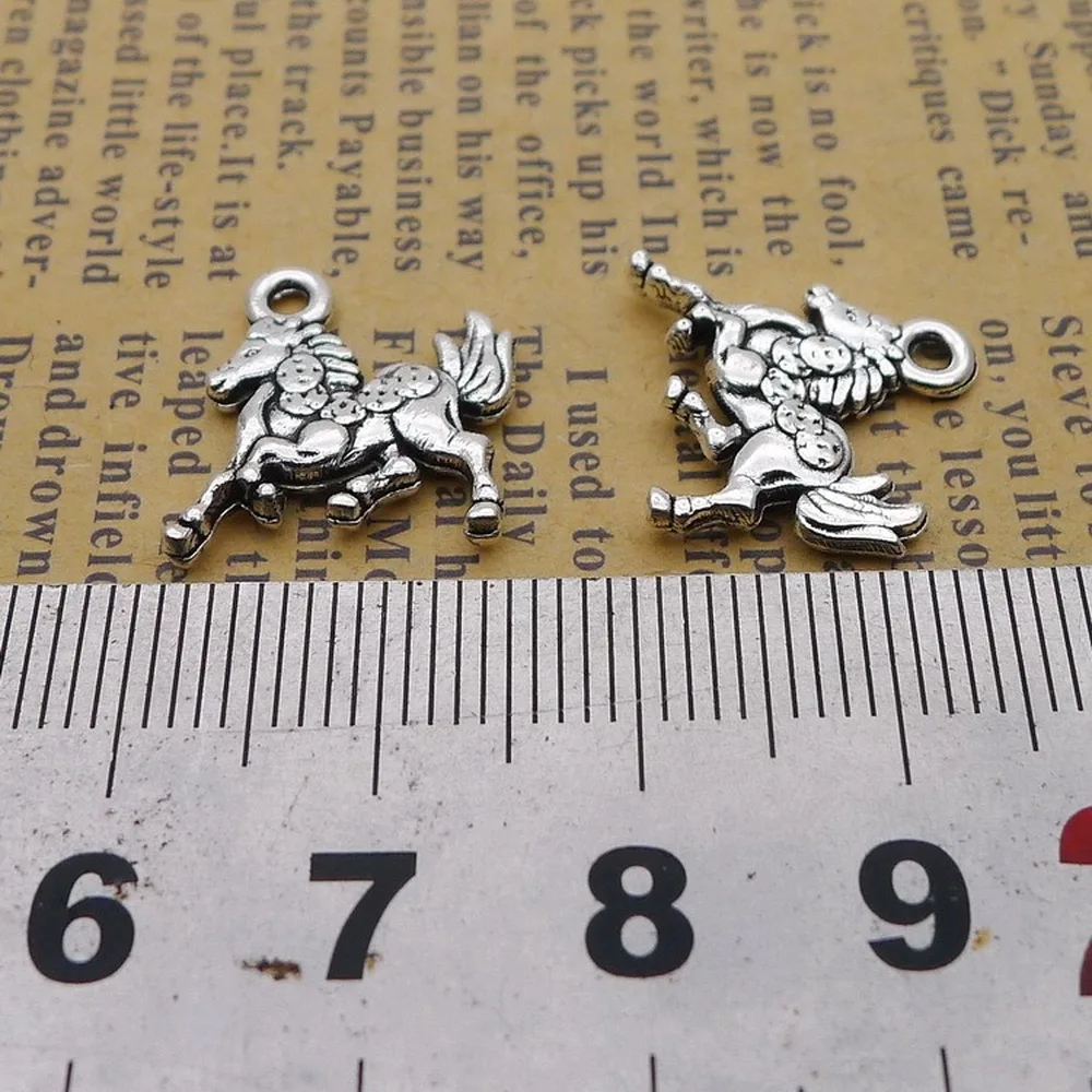 

200pcs Horse Charms 14mm x 16mm DIY Jewelry Making Pendant antique silver color