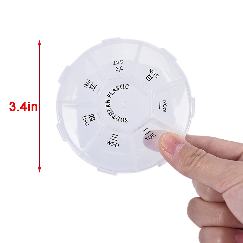 

1pc Mini Weekly 7 Day Tablet Pill Medicine Box Holder Storage Organizer Container Case Pill Box Splitter Travel Pill Box