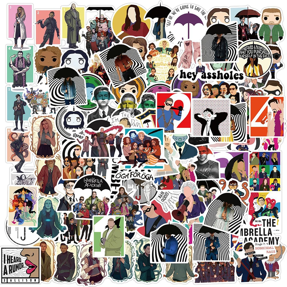 

10/30/50/100PCS TV Show The Umbrella Academy Stickers Laptop Guitar Luggage Skateboard Waterproof Graffiti Sticker Decal Kid Toy
