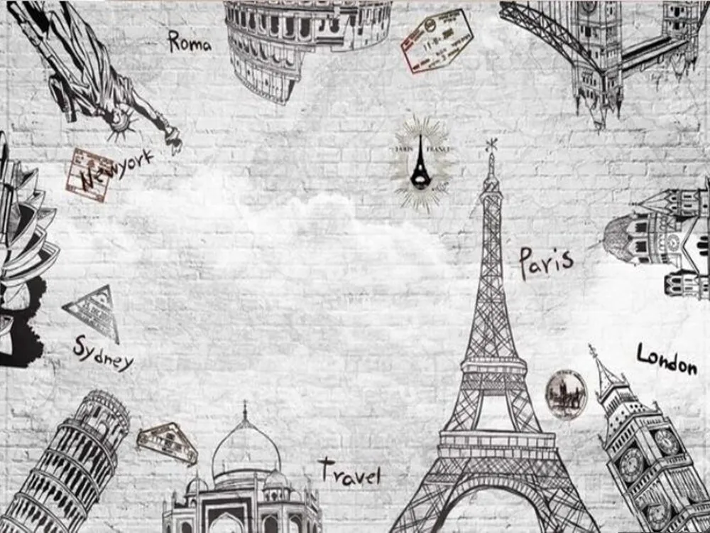 3D-обои Milofi на заказ с изображением знаменитостей кирпичной стены больших