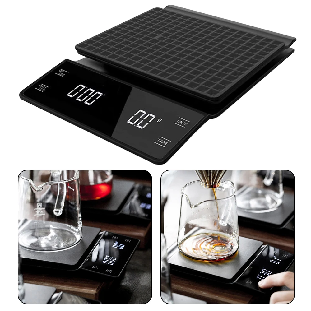 

New LED Display 3kg/0.1g Drip Coffee Scale With Timer High Precision Electronic Digital Kitchen Scale Fast Delivery Wholesale