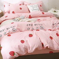 34pcs simple pink bedding set for girls luxury duvet cover polyester cotton comforter sets twin king queen size quilt cover set