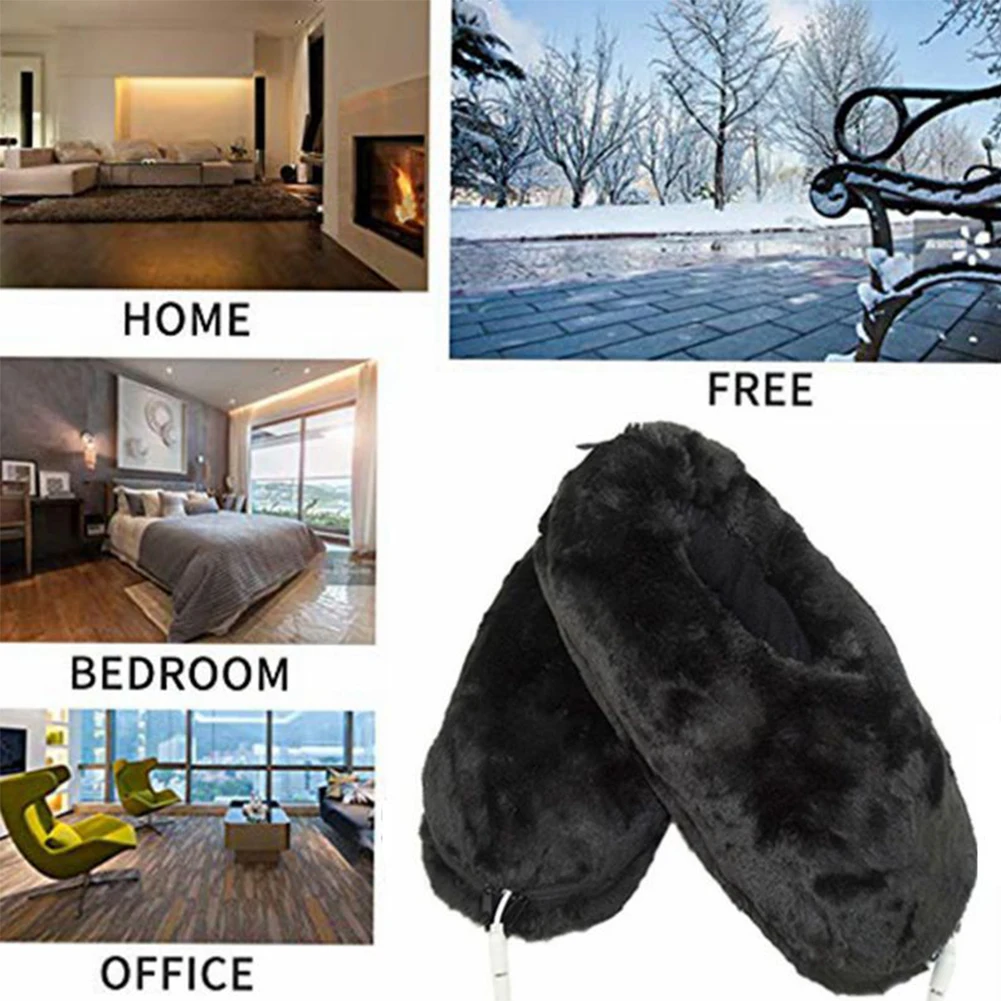 

Practical Home Heating Shoes Electric Heated Slipper USB Soft Portable Winter Feet Warmer Reliable Pad Cold Relief Gift