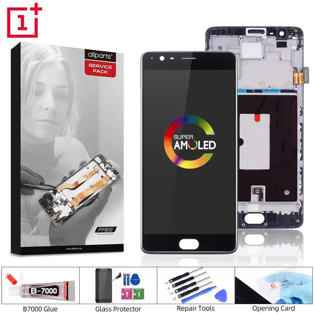 AMOLED affichage d'origine pour Oneplus 3 3T ECRAN tactile lcd avec remplacement du cadre affichage|Экраны для мобильных