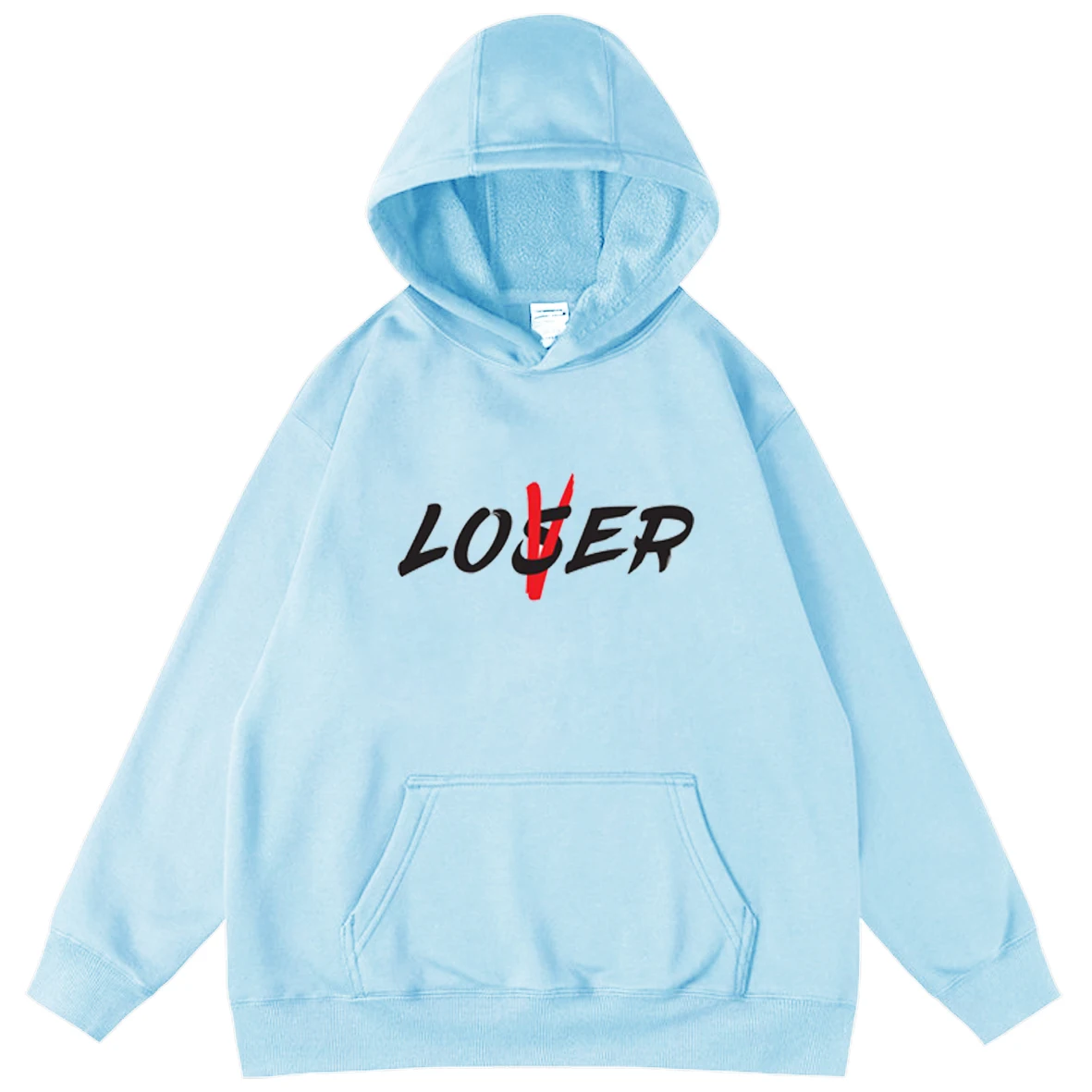 

Loser Lover Men's Oversized Hoodie Design Letter Print Cool Men Top Harajuku Popular Style Hooded Sweatshirts Hoodies Clothes