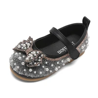 children leather shoes girls fashion diamond bow princess shoes rhinestone show shoes 2022 autumn new kids casual shoes chic