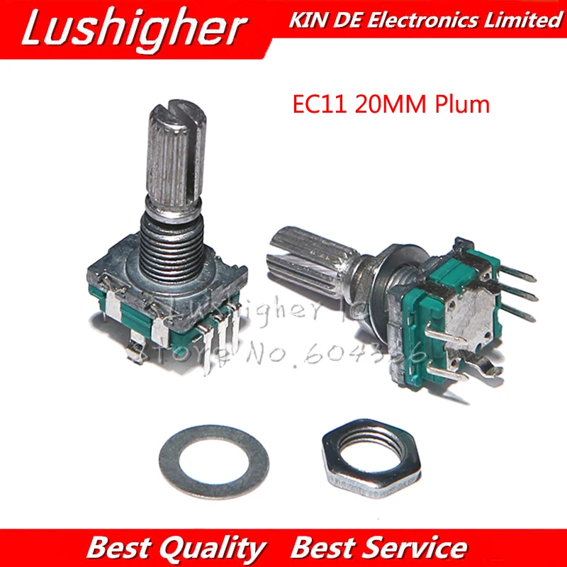 5 шт. переключатель кодирования EC11 20 мм Plum Hle цифровой потенциометр контактный