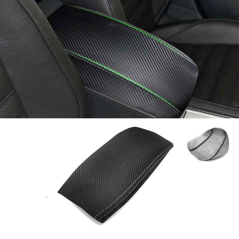 

Soft Carbon Texture Leather Armrest Cover For VW Passat 2010 2011 2012 2013 2014 2015 Car Center Armrest Box Cover Sticker Trim