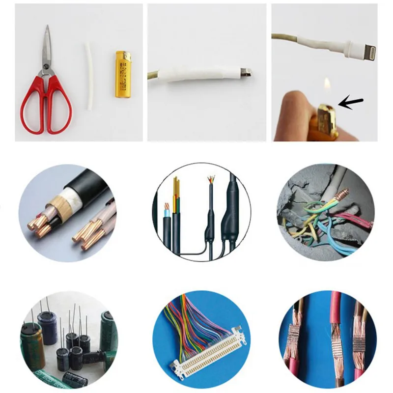 Термоусадочная трубка с клеем 1 м/лот 3:1 двойными стенками диаметр 6/2 4/3 2/4 8/6 4/7 9/9 5/12