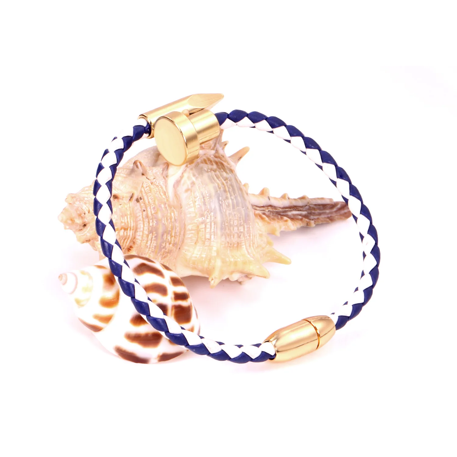 Магнитный браслет LUXUSTEEL для женщин и мужчин плетеный кожаный из нержавеющей