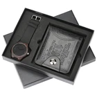 Часы мужские черные в стиле ретро, с отделением для кредитных карт, 100 долларов