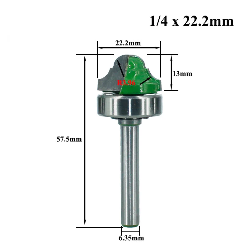 

4Pcs/set 6.35mm Shank Double Ogee Edges Router Bit Bearing Cutter For Wood Line